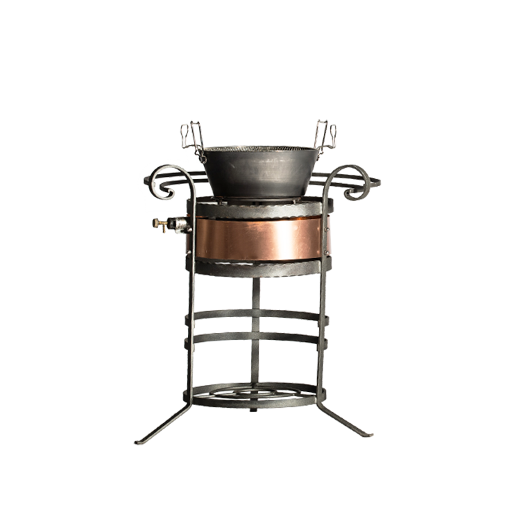 Deep fryer in copper and ironwork (tank excluded)