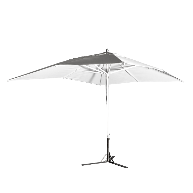 SUN UMBRELLA in Aluminium  with Tripod stand 3X4 m White Canvas