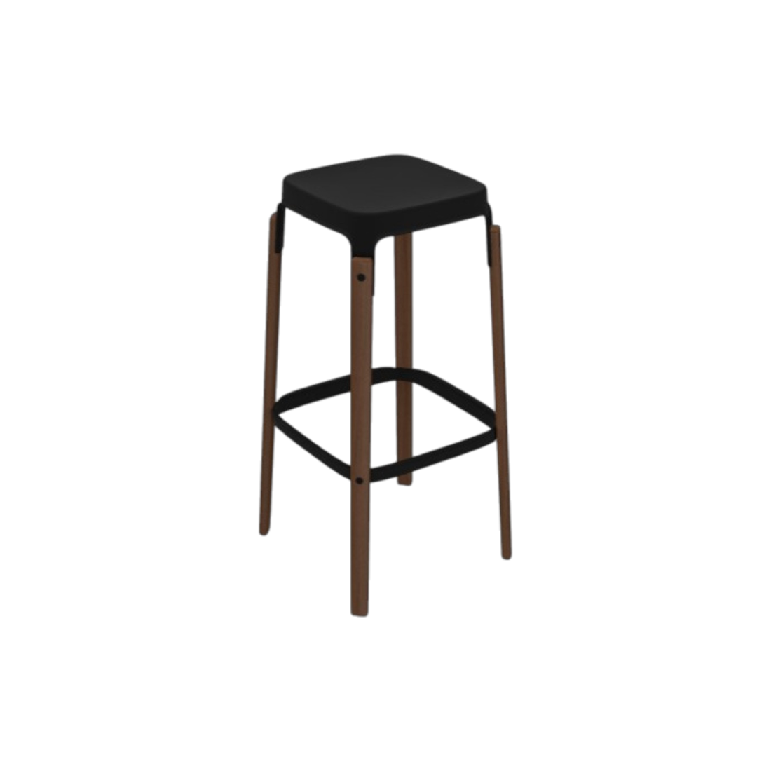 STOOL Steelwood Walnut/Black by Magis