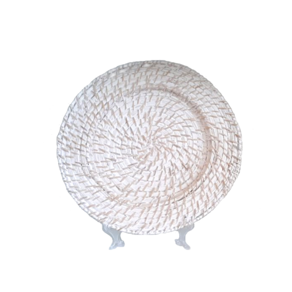 CHARGER Plate Rattan cm 32 White 