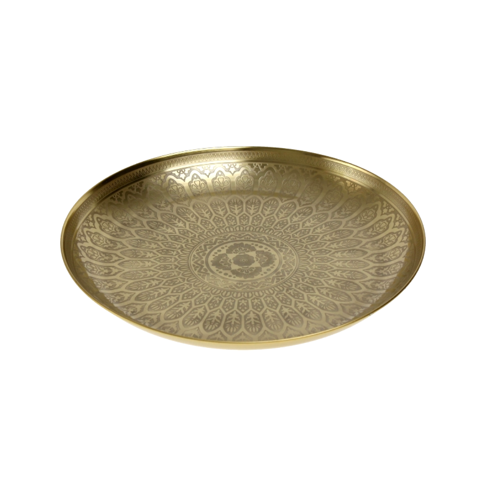 ROUND TRAY Sahara Aluminium Gold 42 cm