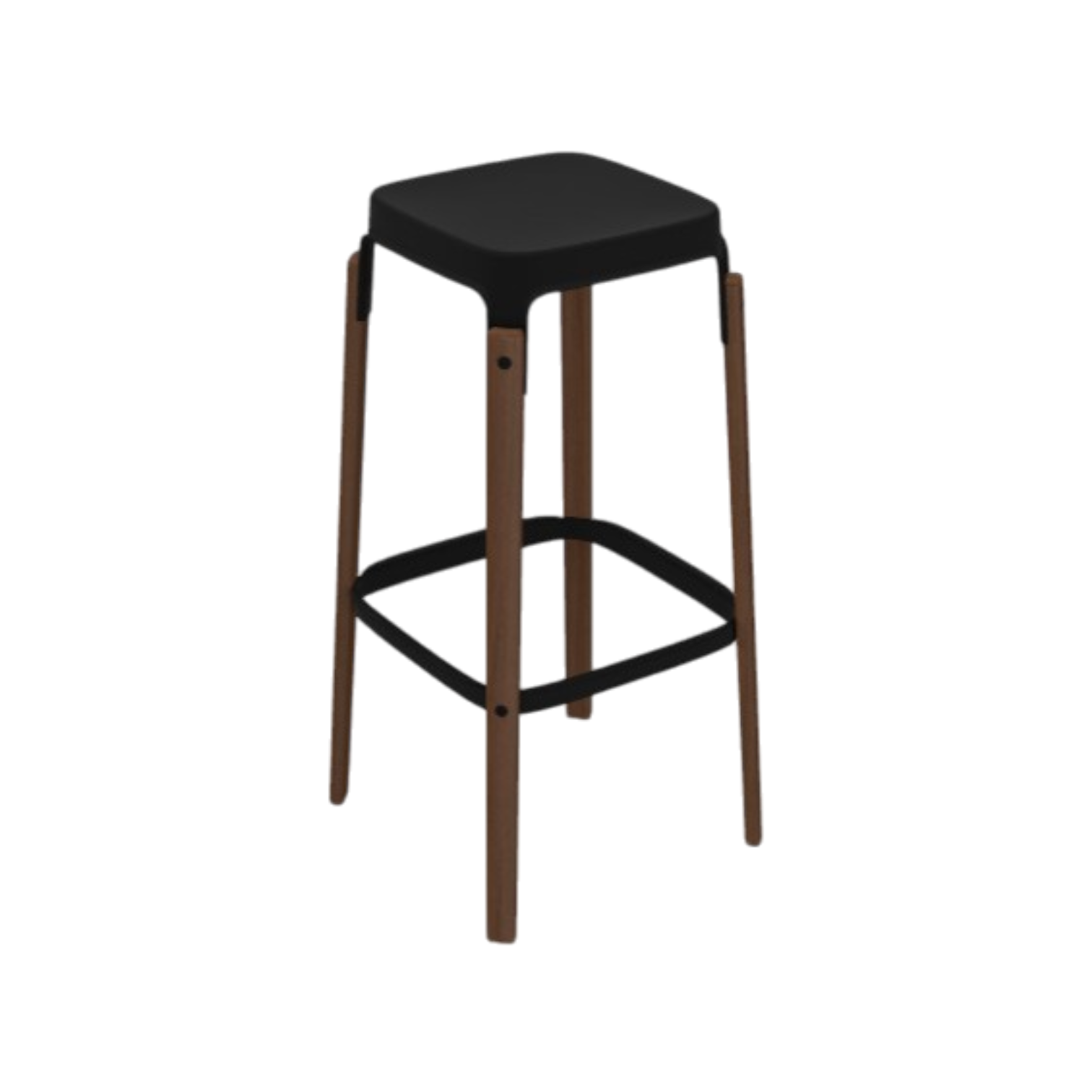 STOOL Steelwood Walnut/Black by Magis